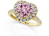 Yellow gold Fancy Pink Heart  Halo Pavé Diamond Engagement Ring with Four-Prong Setting_4