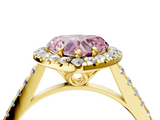 Yellow gold Fancy Pink Heart  Halo Pavé Diamond Engagement Ring with Four-Prong Setting_7
