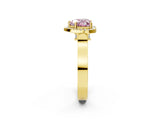 Yellow gold Fancy Pink Heart  Halo Pave Split Shank Prong Setting Ring_28