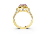 Yellow gold Fancy Pink Heart  Halo Pave Split Shank Prong Setting Ring_29