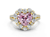 Yellow gold Fancy Pink Heart  Halo Split Shank Diamond Engagement Ring with Pave Band and Four-Prong Setting_52