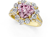 Yellow gold Fancy Pink Heart  Halo Split Shank Diamond Engagement Ring with Pave Band and Four-Prong Setting_53