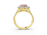 Yellow gold Fancy Pink Heart  Halo Split Shank Diamond Engagement Ring with Pave Band and Four-Prong Setting_55