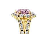 Yellow gold Fancy Pink Heart  Halo Split Shank Diamond Engagement Ring with Pave Band and Four-Prong Setting_57