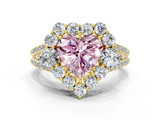 Yellow gold Fancy Pink Heart  Halo Split Shank Diamond Engagement Ring with Prong Setting_20