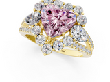 Yellow gold Fancy Pink Heart  Halo Split Shank Diamond Engagement Ring with Prong Setting_21