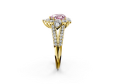 Yellow gold Fancy Pink Heart  Halo Split Shank Diamond Engagement Ring with Prong Setting_22