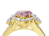 Yellow gold Fancy Pink Heart  Halo Split Shank Diamond Engagement Ring with Prong Setting_24