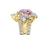 Yellow gold Fancy Pink Heart  Halo Split Shank Diamond Engagement Ring with Prong Setting_25