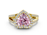 Yellow gold Fancy Pink Heart  Halo Split Shank Diamond Ring with Four-Prong Setting_32