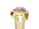 Yellow gold Fancy Pink Heart  Halo Split Shank Diamond Ring with Four-Prong Setting_37