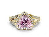 Yellow gold Fancy Pink Heart  Halo Split Shank Pave Diamond Ring with Four-Prong Setting_48