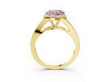 Yellow gold Fancy Pink Heart  Halo Split Shank Pave Diamond Ring with Four-Prong Setting_51