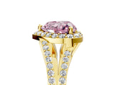 Yellow gold Fancy Pink Heart  Halo Split Shank Pave Diamond Ring with Four-Prong Setting_53