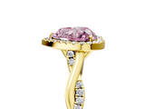 Yellow gold Fancy Pink Heart  Halo Twist Band Solitaire Ring_25