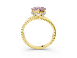Yellow gold Fancy Pink Heart  Halo Twisted Band Four-Prong Ring_35