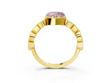 Yellow gold Fancy Pink Heart  Milgrain Marquise Diamond Twist Band Ring_65
