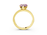 Yellow gold Fancy Pink Heart  Milgrain Pave Diamond Engagement Ring with Four-Prong Setting_150