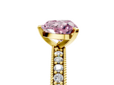 Yellow gold Fancy Pink Heart  Milgrain Pave Diamond Engagement Ring with Four-Prong Setting_152