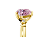 Yellow gold Fancy Pink Heart  Solitaire Beaded Band with Four-Prong Setting_63