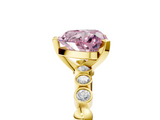 Yellow gold Fancy Pink Heart  Solitaire Bezel Accent Diamond Engagement Ring with Beaded Band and Four-Prong Setting_61
