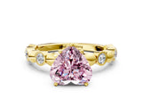 Yellow gold Fancy Pink Heart  Solitaire Bezel-Set Diamond Ring with Beaded Band and Four-Prong Setting_32