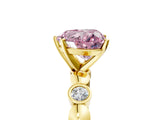 Yellow gold Fancy Pink Heart  Solitaire Bezel-Set Diamond Ring with Beaded Band and Four-Prong Setting_37