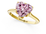 Yellow gold Fancy Pink Heart  Solitaire Cathedral Diamond Ring with Six-Prong Setting_18