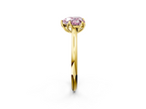 Yellow gold Fancy Pink Heart  Solitaire Cathedral Diamond Ring with Six-Prong Setting_19