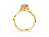 Yellow gold Fancy Pink Heart  Solitaire Cathedral Diamond Ring with Six-Prong Setting_20