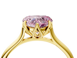 Yellow gold Fancy Pink Heart  Solitaire Cathedral Diamond Ring with Six-Prong Setting_21