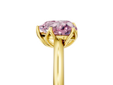 Yellow gold Fancy Pink Heart  Solitaire Cathedral Diamond Ring with Six-Prong Setting_22