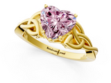 Yellow gold Fancy Pink Heart  Solitaire Celtic Knot Engagement Ring with Four-Prong Setting_42