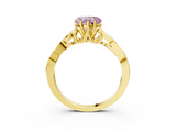 Yellow gold Fancy Pink Heart  Solitaire Celtic Knot Engagement Ring with Four-Prong Setting_44
