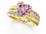 Yellow gold Fancy Pink Heart  Solitaire Channel-Set Split Shank Ring with Tension Prong Setting_4