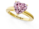 Yellow gold Fancy Pink Heart  Solitaire Diamond Engagement Ring with Four-Prong Setting on a Classic Band_4