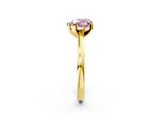 Yellow gold Fancy Pink Heart  Solitaire Diamond Engagement Ring with Four-Prong Setting on a Classic Band_5