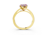 Yellow gold Fancy Pink Heart  Solitaire Diamond Engagement Ring with Four-Prong Setting on a Classic Band_6