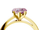 Yellow gold Fancy Pink Heart  Solitaire Diamond Engagement Ring with Four-Prong Setting on a Classic Band_7