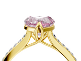 Yellow gold Fancy Pink Heart  Solitaire Diamond Engagement Ring with Pave Band and Six-Prong Setting_24