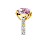 Yellow gold Fancy Pink Heart  Solitaire Diamond Engagement Ring with Pave Band and Six-Prong Setting_25