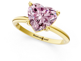 Yellow gold Fancy Pink Heart  Solitaire Diamond Ring with 4-Prong Setting on a Classic Band_4