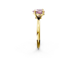 Yellow gold Fancy Pink Heart  Solitaire Diamond Ring with 4-Prong Setting on a Classic Band_5
