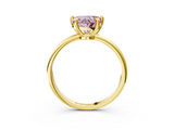 Yellow gold Fancy Pink Heart  Solitaire Diamond Ring with 4-Prong Setting on a Classic Band_6