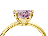 Yellow gold Fancy Pink Heart  Solitaire Diamond Ring with 4-Prong Setting on a Classic Band_7