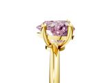 Yellow gold Fancy Pink Heart  Solitaire Diamond Ring with 4-Prong Setting on a Classic Band_8