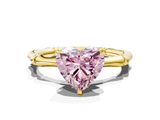 Yellow gold Fancy Pink Heart  Solitaire Diamond Ring with Bamboo Band and Four-Prong Setting_20