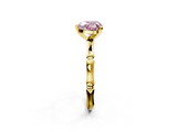 Yellow gold Fancy Pink Heart  Solitaire Diamond Ring with Bamboo Band and Four-Prong Setting_22