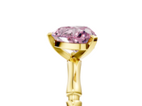 Yellow gold Fancy Pink Heart  Solitaire Diamond Ring with Bamboo Band and Four-Prong Setting_25