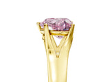 Yellow gold Fancy Pink Heart  Solitaire Diamond Ring with Cathedral Band and Four-Prong Setting_71